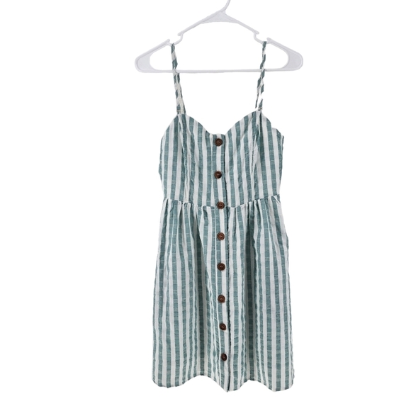 COPY - Luca And Grae Women's Sea Green Sing To Me Button Up Mini Dress - S - Picture 2 of 7
